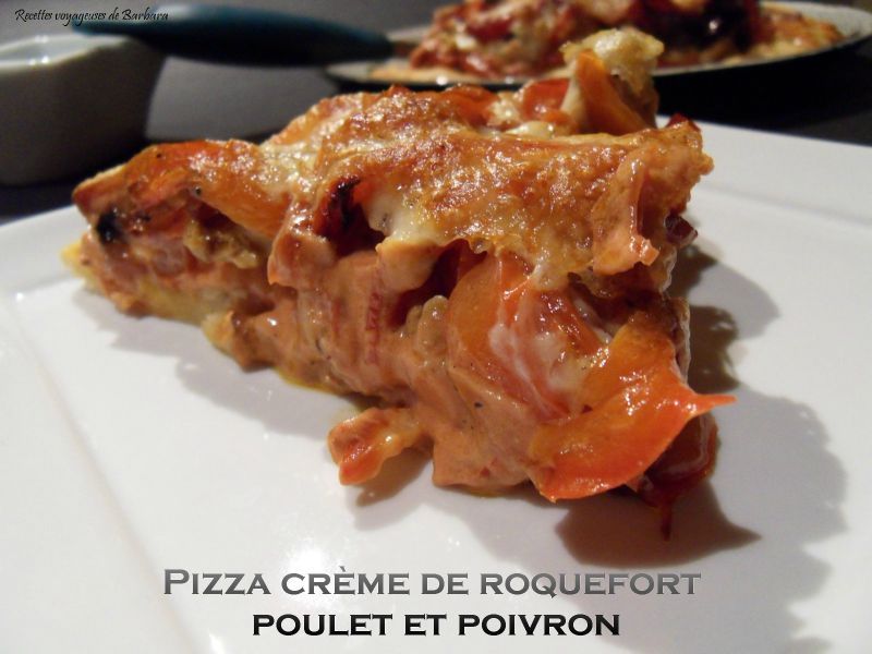 pizza crème de roquefort poulet et poivron2