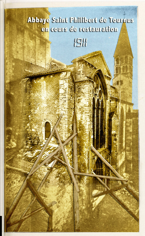 Abbaye Saint Philibert de Tournus en cours de restauration 1911
