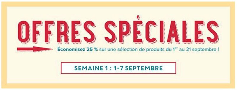 offre spéciales septembre 2016