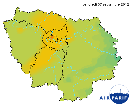 QAI 07 septembre 2012 (17h) - Particules (PM10)
