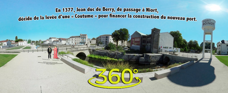 En 1377, Jean duc de Berry, de passage à Niort, décide de la levée d'une « Coutume » pour financer la construction du nouveau port