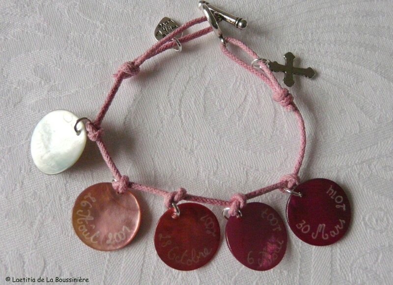 Bracelet de Profession de Foi sur cordon
