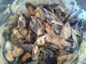 Moules à la creme d'anchoie