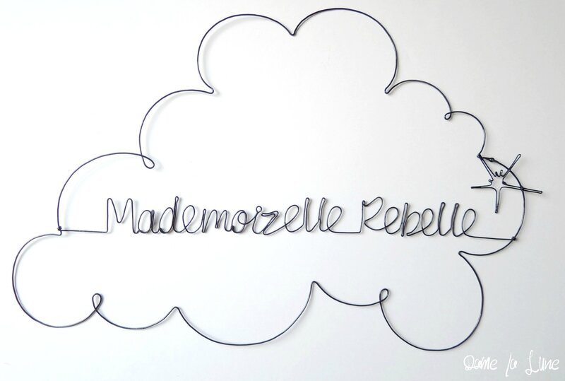 logo_marque_mademoizelle rebelle_fil de fer _Dame la Lune_création originale