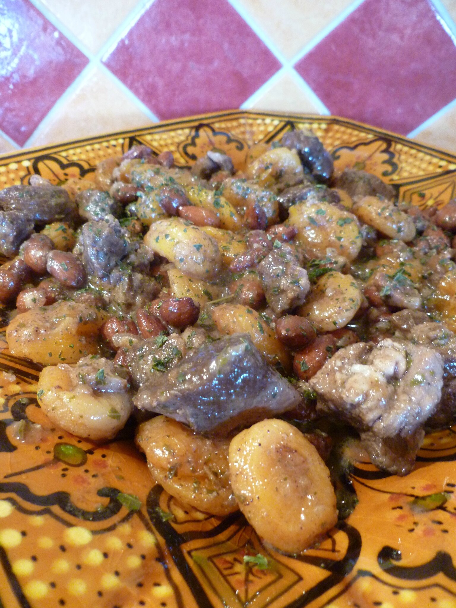 tajine d'agneau aux abricots et amandes