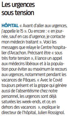 2022 04 15 SO Les urgences sous tension