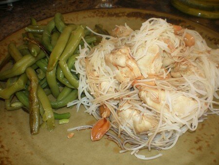 recettes plats Vermicelles de riz au poulet et radis