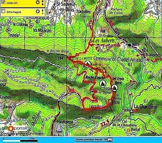 8402) carte rando les 3 becs