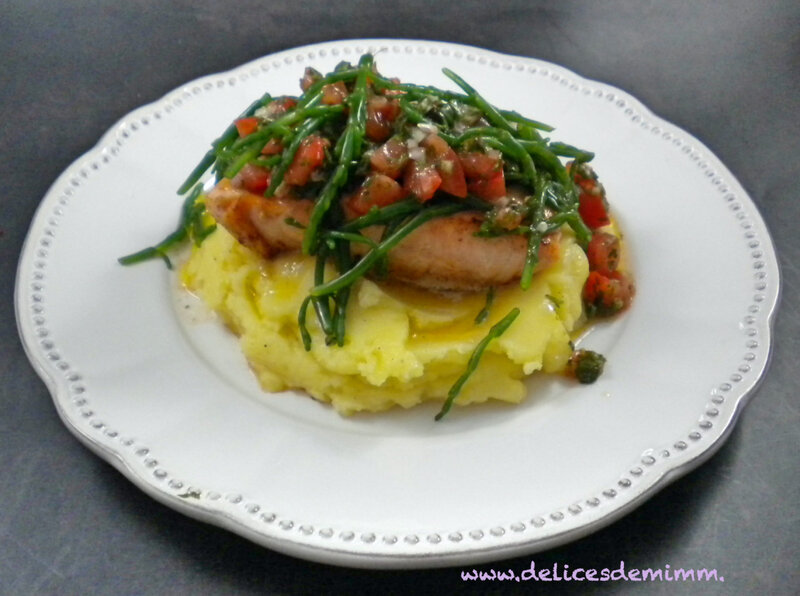 Pavé de saumon, sauce vierge aux salicornes 3