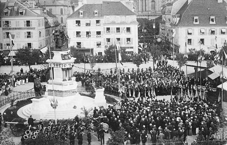 CPA Belfort Inauguration 3 Sièges 1913 Monument 2
