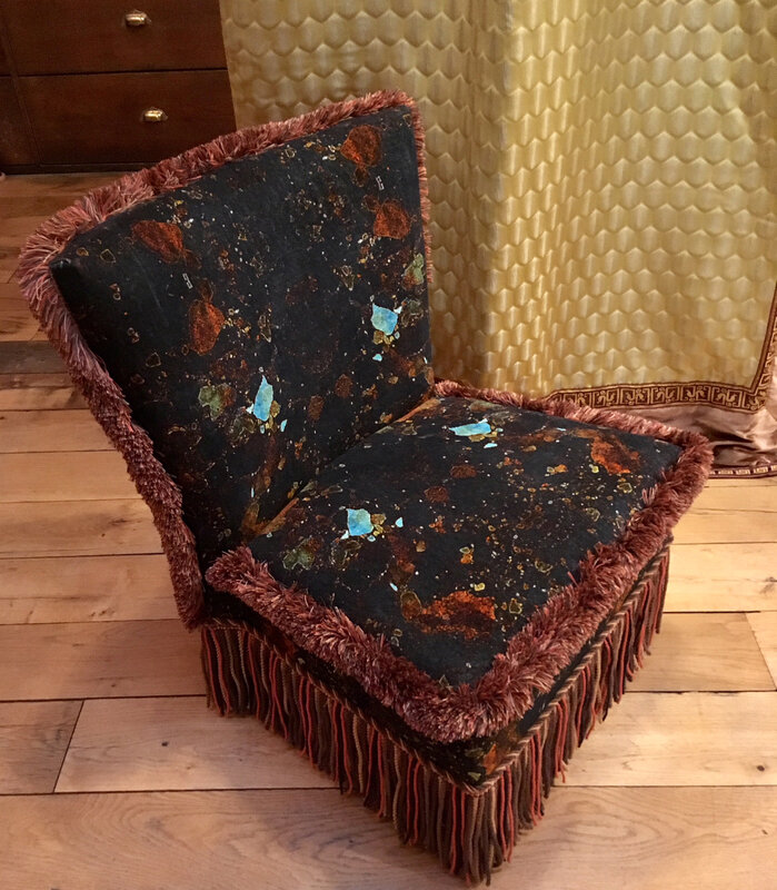 Fauteuil P. Hurel recouvert de velours Arrabida (Declercq Passementiers)