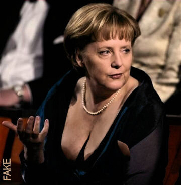 Angela Merkel, seins nus