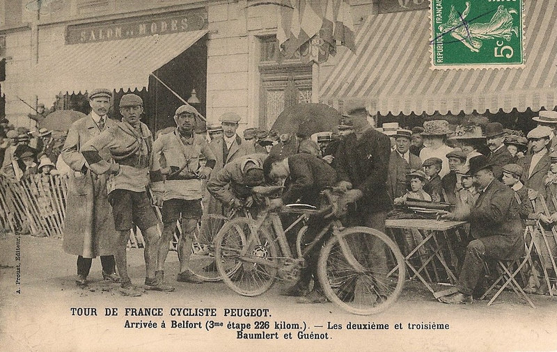 1910 08 11 Belfort CPA Tour France Indépendants 3e étape Baumler Guénot