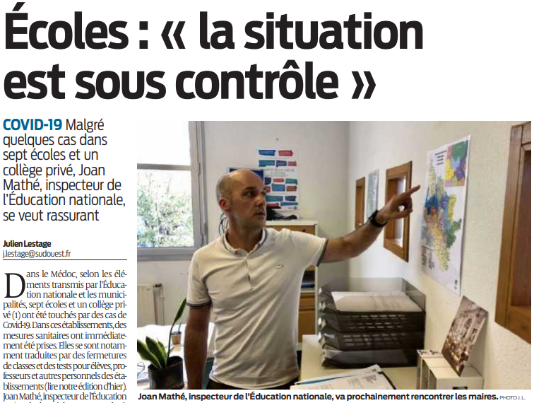 2020 09 16 SO Ecoles la situation est sous contrôle