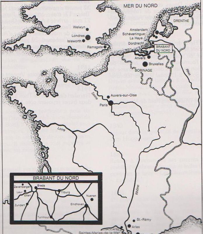 Van Gogh - carte itinéraire