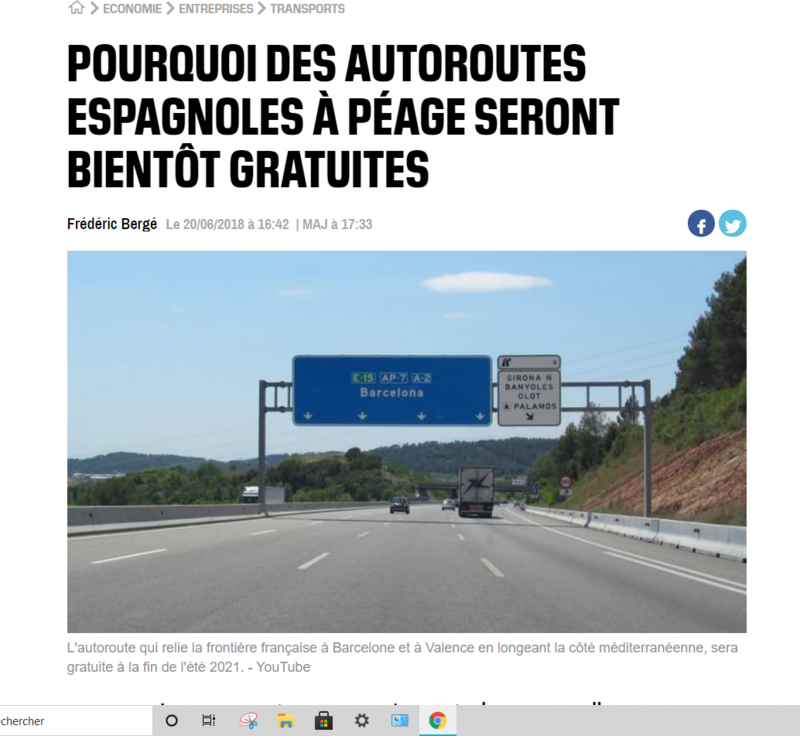 autoroutes espagnoles et leur parole en 2018