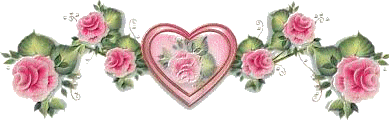 Gif barre Cœur et roses 389 pixels