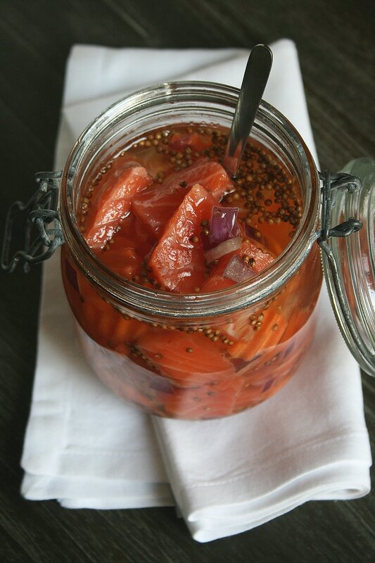 Saumon mariné à la mandarine et coriandre 2