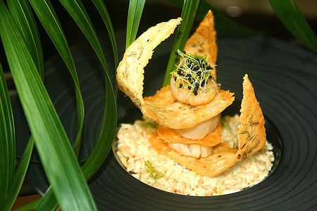 Envolée de Saint Jacques sur risotto au fenouil recettes Envolée de Saint Jacques sur risotto au fenouil