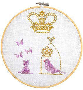oiseau sur balancoire violet et doré copie