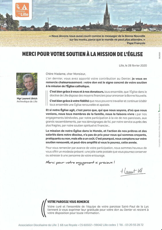 lettre évêque