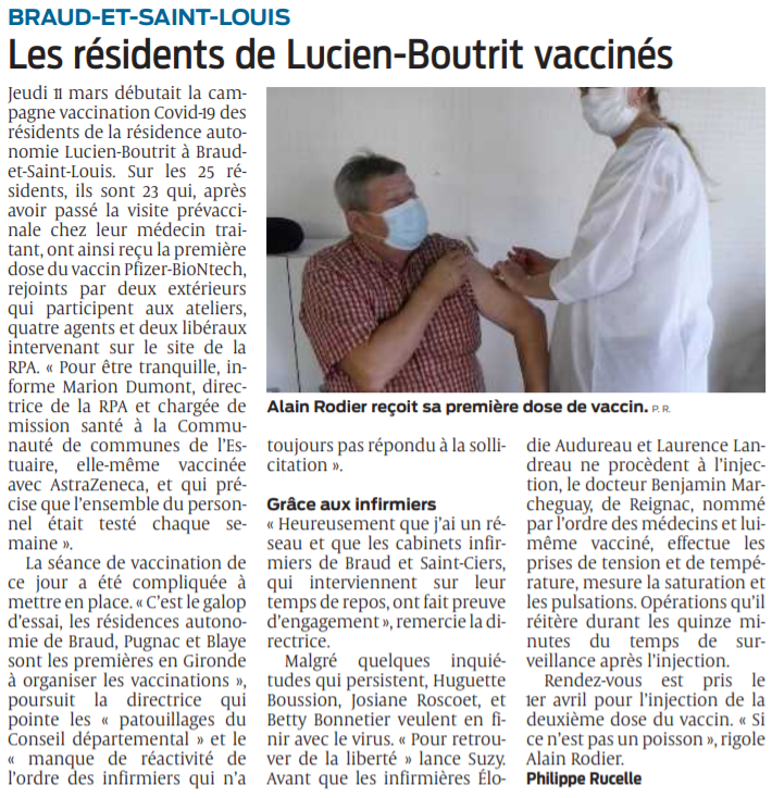 2021 03 15 SO Braud-et-Saint-Louis Les résidents de Lucien-Boutrit vaccinés
