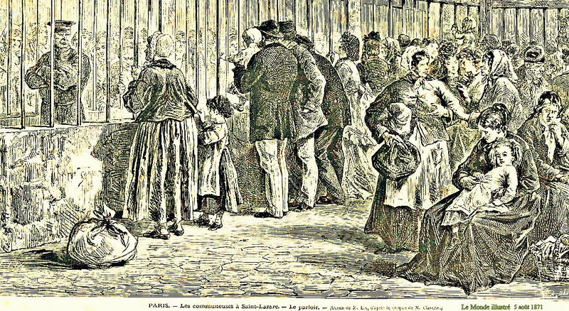 1871 5 aout le monde illustré paris parloir des communeuses