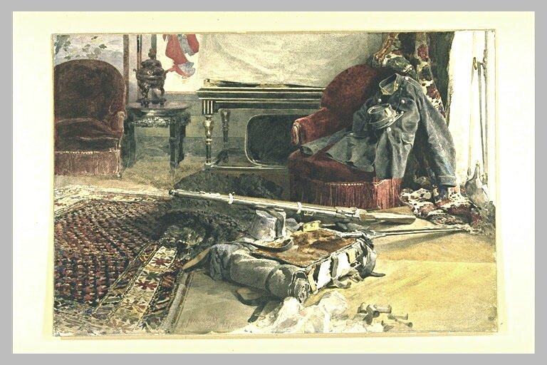 Jacquemart, la chambre de Regnault le lendemain de sa mort 1871