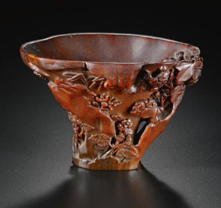 A_Fine_And_Rare_Rhinoceros_Horn__Flowers__Libation_Cup
