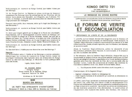 LE FORUM DE LA VERITE ET RECONCILIATION 1