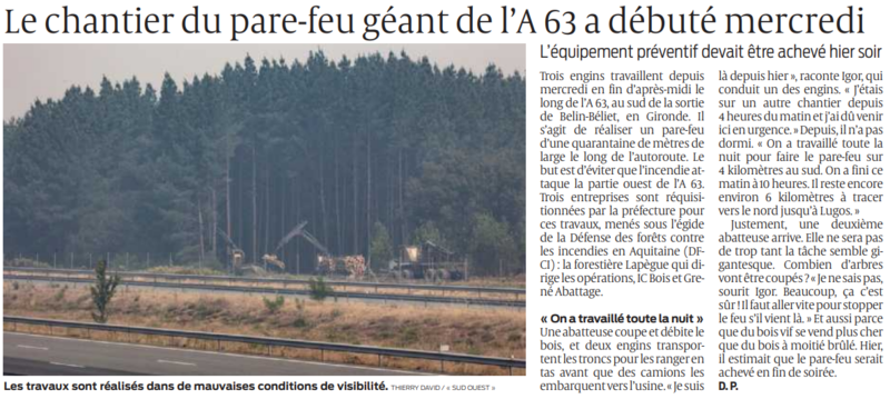 2022 08 12 SO Le pare-feu géant de l'A63 a débuté mercredi
