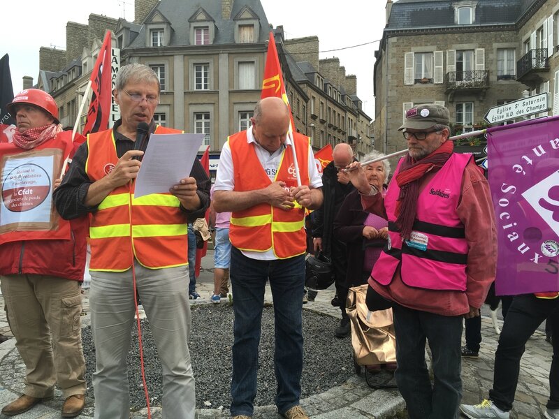 manifestation loi travail Avranches jeudi 26 mai 2016 Bernard Daragon CGT