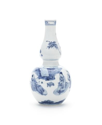 A blue and white double-gourd vase, Circa 1640-1650