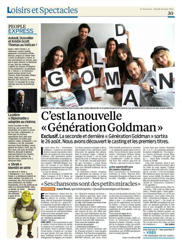 Article Le Parisien Génération Goldman 2