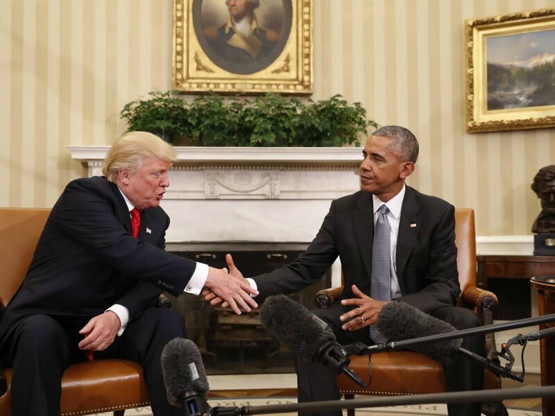 Donald Trump and Barack Obama at the White House 2