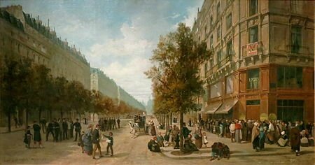 Decaen et Guiaud, queue à la porte d'une épicerie
