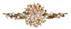 Gif barre animée Bouquet de perles et volutes or étincelante 250 pixels