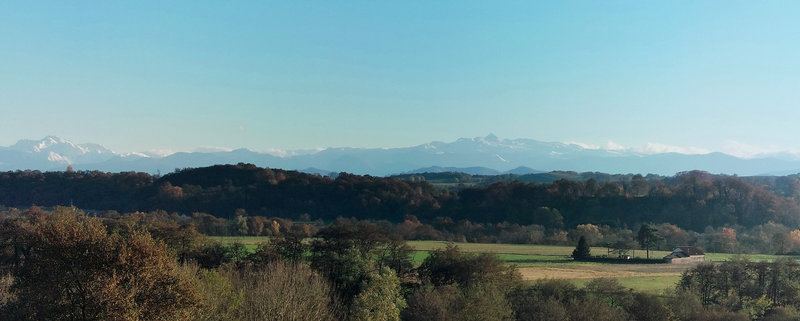 Laàs, panorama sur Pyrénées