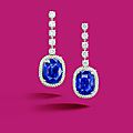 An Important Pair of 17.56 carats and 15.46 carats <b>Burma</b>, Mogok <b>Sapphire</b> and Diamond Earrings