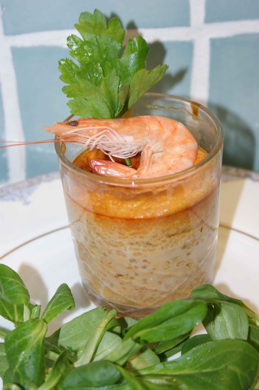 Flan de crevettes à la bisque de homard - Le Palais des Saveurs