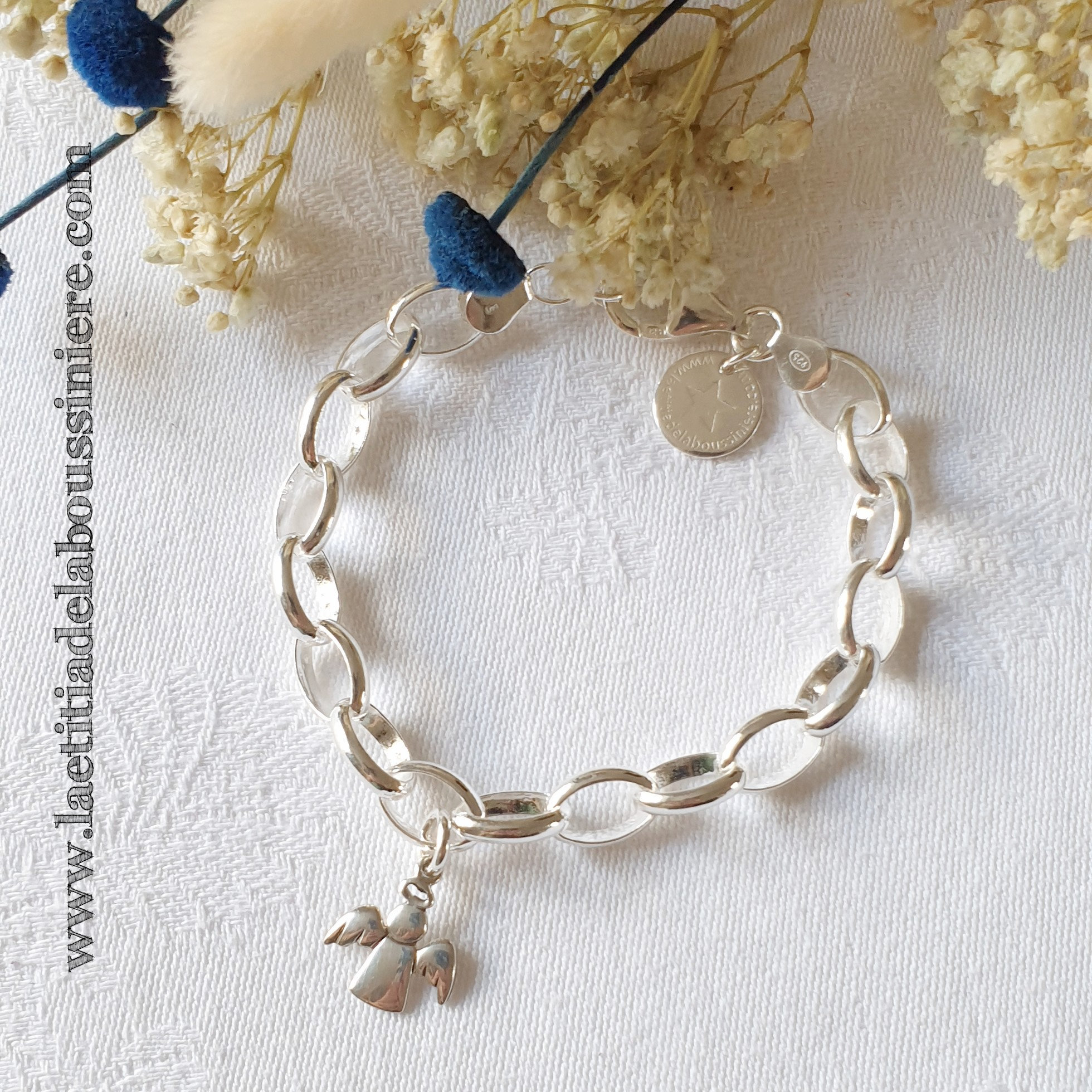 Bracelet Kelly (argent massif) avec pendentif ange