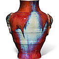 A small flambé-glazed vase, <b>Yongzheng</b> <b>four</b>-<b>character</b> impressed <b>seal</b> <b>mark</b> <b>and</b> <b>of</b> <b>the</b> <b>period</b> (<b>1723</b>-<b>1735</b>)