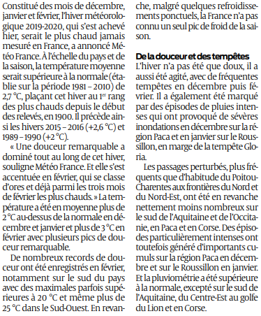 2020 02 29 SO L'hiver le plus chaud jamais enregistré 2