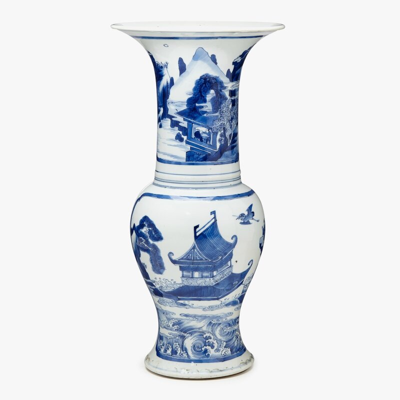 A Chinese blue and white porcelain yenyen vase, Kangxi period