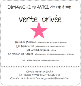 vente privée 29 avril 2012