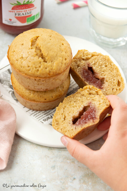 muffins avoine épeautre confiture fraise 1