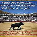 <b>VIC</b> 2020 - Feria De Pentecôte : les ganaderías
