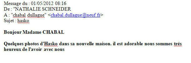 hasko de la dullague dans son nouveau foyer...