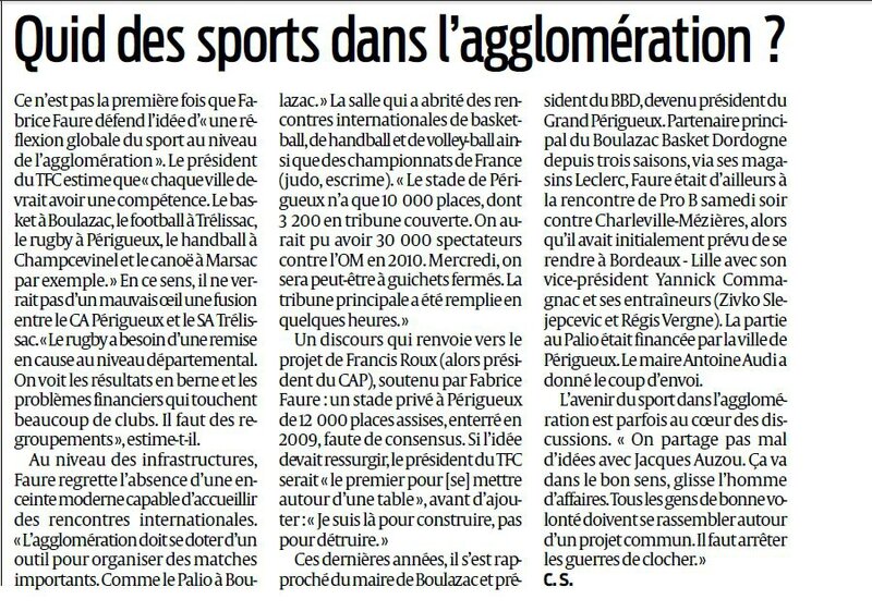 le sport sur l'agglo de Périgueux