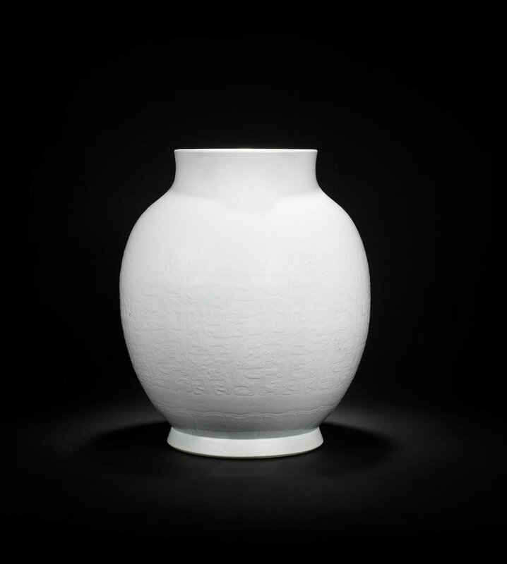 A rare and large archaistic 'sweet white' jar, Qianlong period (1736-17395)